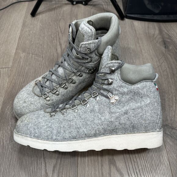DIEMME Grey Felt Roccia Vet Boots Tweed Lace Up Size Eu 42 US 9 - Picture 1 of 10